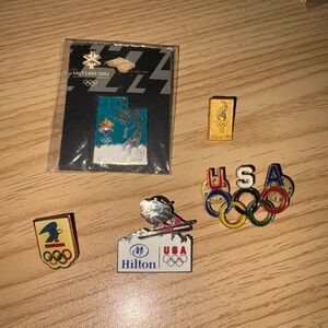 Vintage Olympic Pin Lot USA Atlanta 1996 Salt Lake 2002 Hilton Sponsor